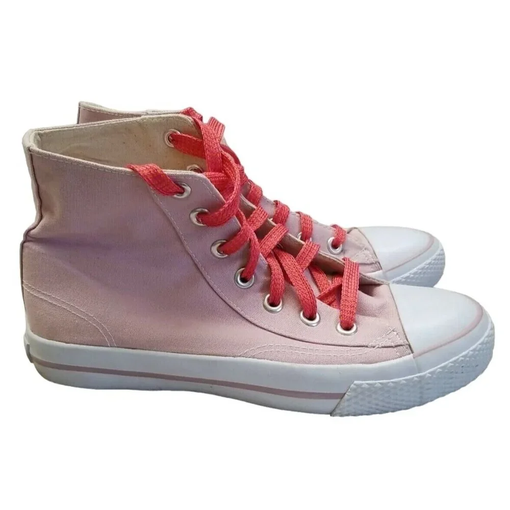 ✅ Womens 8.5 Airwalk High Top PINK Canvas Sneakers Skater Shoe Casual Comfort - Picture 7 of 9